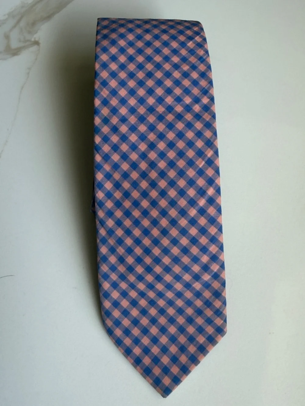 J. Crew Pink and Blue Checked Tie